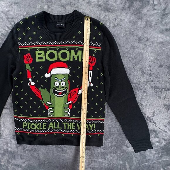 Rick and Morty Pickle Rick Ugly Christmas Sweater Men’s M Boom! Pickle - Picture 4 of 8